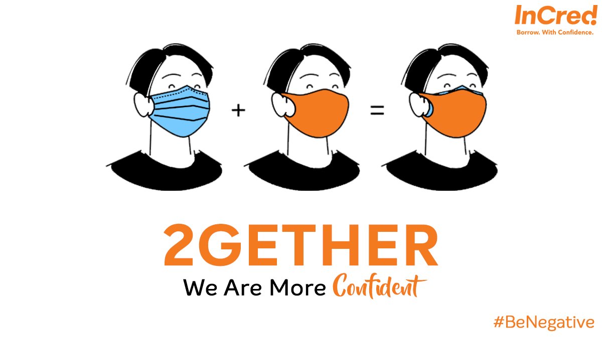InCredFin's tweet photo. Prevention is 2 times better than cure. Double it up &amp; #BeNegative
.
.
.
#InCred #FinTech #Doublemask #COVID19 #CovidIndia https://t.co/1LljRA0cXQ