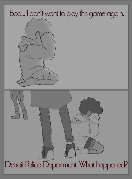 Detroit Become Human au (Chapter 3 part 2.1) (cw: violence, blood,) not even a little sorry :) #ranboofanart #tommyinnitfanart #dreamsmpfanart #alliumduo 