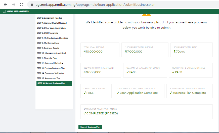 BahagoIdris's tweet photo. @NirsalMFB Please, there was no problem stated. It only showed that there was a problem but it was not shown on my page. All the information required were ticked with a green mark signifying okay. So I don't know what to do. Kindly check the screen short again and advice appropriately. https://t.co/hgMS0vsuIo