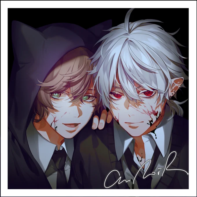 #引用RTで絵をあげて5人指名してバトンでお気に入りの絵を載せる 
はるこ太郎さんからバトン頂けたので🖤中心にまとめました～😚💕 https://t.co/cgr8owCEr8 