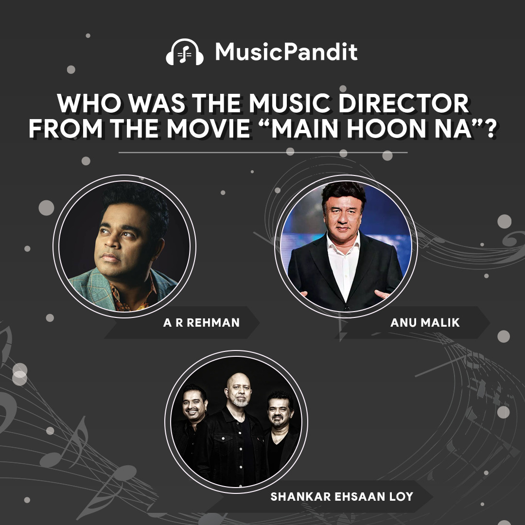 TheMusicPandit's tweet photo. "Kiska hai ye tumko intzaar, Main Hoon Na.
Dekh lo edhar toh ek baar , Main hoon na."
Let's see who knows the right answer. Comment below and show how much you adore this 20s song.
#MusicPandit #singingcourseonline #learnsongs #musiclessons #Singingcourse #Onlinesingingcourses https://t.co/yzSBDP0fbz