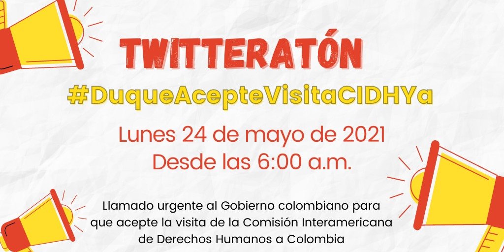 HumanidadVigent's tweet photo. Llamado urgente al Gobierno colombiano para que acepte la visita de la Comisión Interamericana de Derechos Humanos @CIDH al país. 

Que se respeten y garanticen el derecho a la protesta, la integridad y la vida de lxs manifestantes. 

#DuqueAcepteVisitaCIDHYa https://t.co/M3imk6jFD0