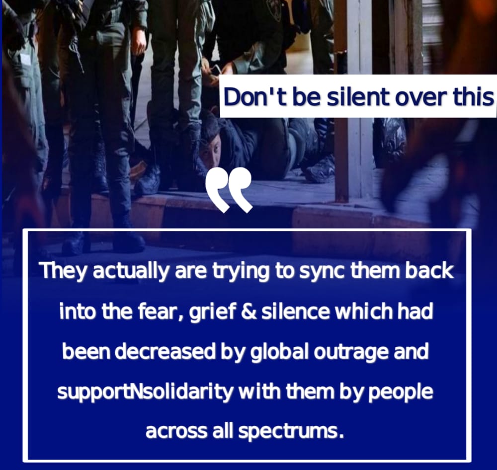 NB_A_CH's tweet photo. They actually are trying to sync them back into the fear, grief &amp; silence which had been decreased by global outrage and supportNsolidarity with them by people across all spectrums.
#Save500Palestinian https://t.co/2G1Mzpzfgf