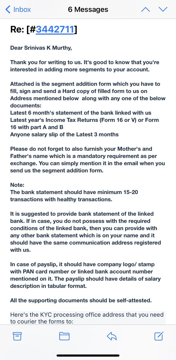 srinivas87in's tweet photo. @upstox You are so technologically backward that you couldn’t solve my equity segment query and on top of it asking me to send hardcopy form? Why? Dont you have technical experts? I am afraid how the investors money is handled, the app developers did not solve the issue https://t.co/wqvSSFk7KD