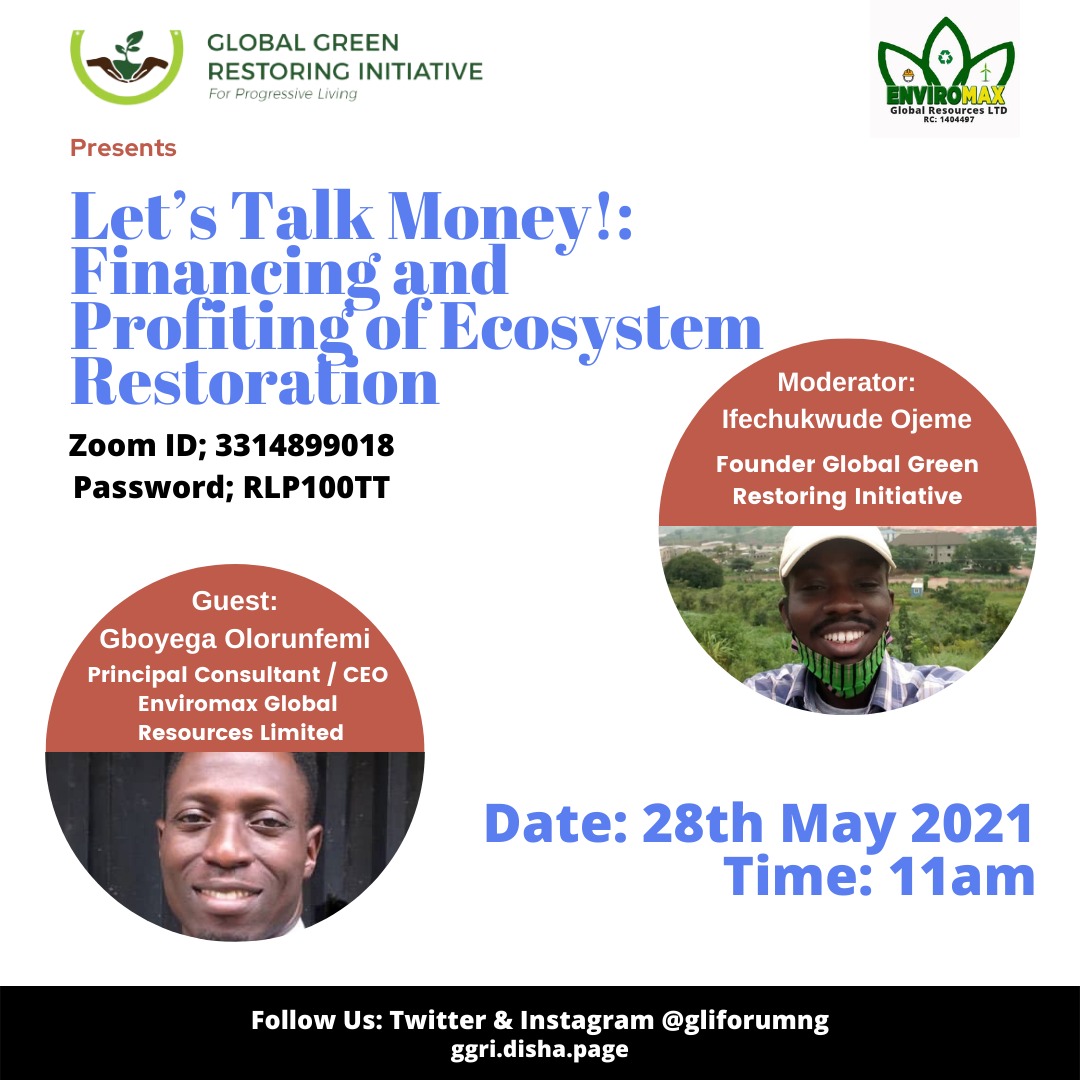 gliforumng's tweet photo. Hurray it May Edition of our Virtual Enlightenment Series titled "Let's Talk Money"....join @gboyenautics &amp; @miko_jnr on the 
28th of May 2021. https://t.co/L2rK4CCUrb