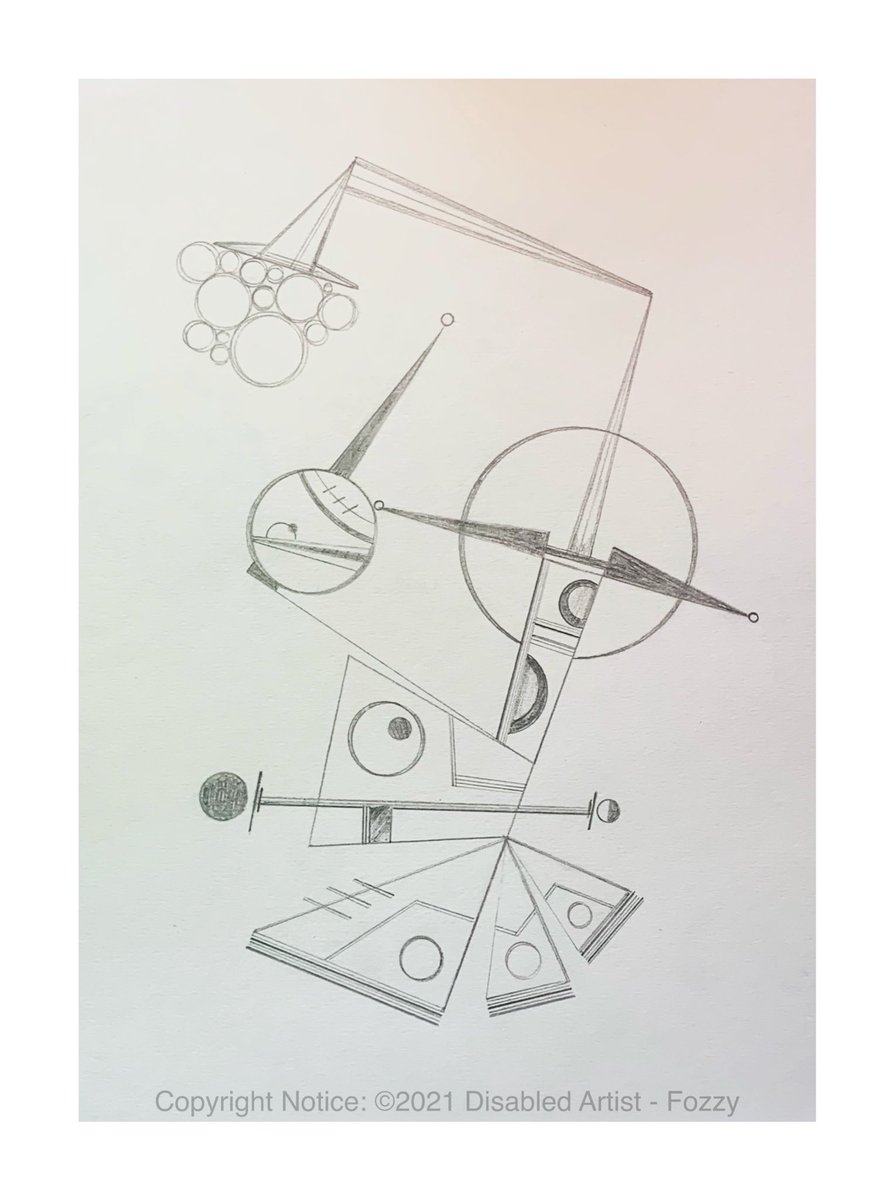 ArtistDisabled's tweet photo. I haven’t used just a pencil to do any of my ‘art’ since my physical restrictions began. So, here’s a random attempt at using just a pencil for a little doodling.

#geometryart #disabledartist #ukartist #lutonartist #bauhausart #geometricart #geometricabstraction #lutonarts https://t.co/o9lB5Y6KHE