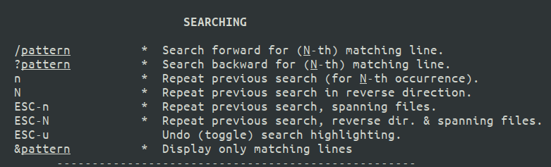 nixcraft's tweet photo. Did you know? You can search and display only matching lines when using less under Linux or Unix. For instance:
less /etc/passwd
Search for 'foo' only
&amp;/foo

Backward search
?foo

Forward search
/foo

Hit 'h' to see help. Less is more ;) https://t.co/cp2Lw87tFy