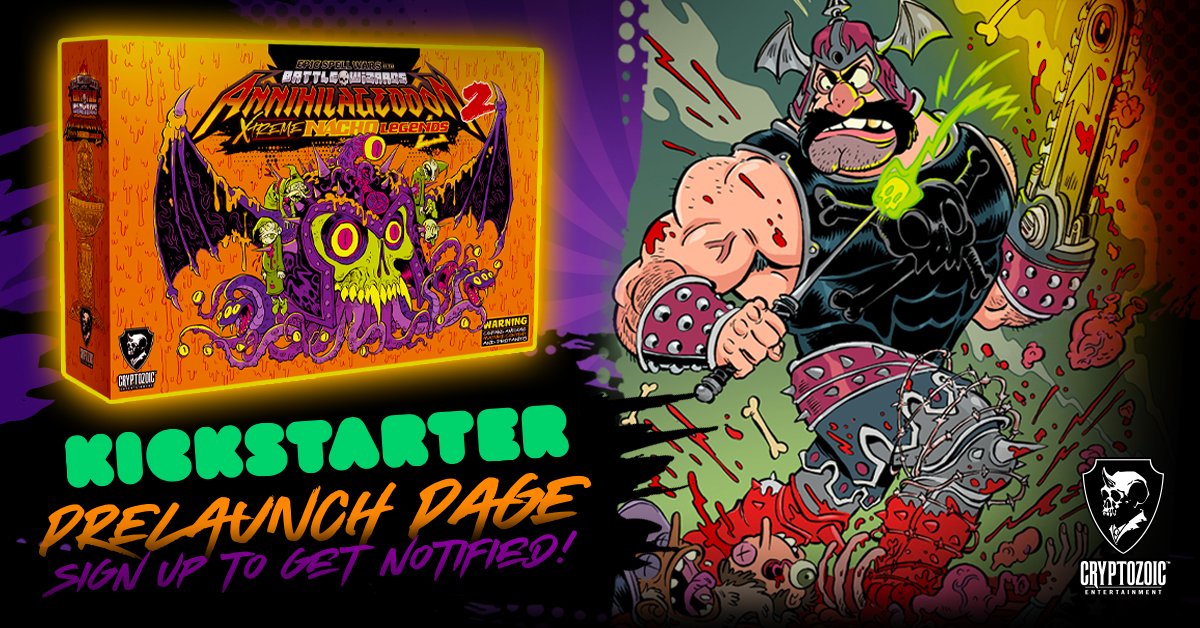 epicspellwars's tweet photo. Epic Spell Wars of the Battle Wizards: ANNIHILAGEDDON 2 — EXTREME NACHO LEGENDS is coming to @kickstarter! Return to the arena for the second insane deck-building game from the award-winning EPIC SPELL WARS OF THE BATTLE WIZARDS universe!
 
Get notified👇
https://t.co/NjYWVyrb9K https://t.co/8c99vR1LqQ