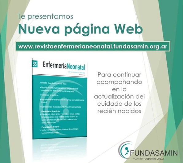 FUNDASAMIN's tweet photo. Con gran alegría queremos compartir el lanzamiento de la nueva página de la Revista Enfermería Neonatal.
Buscamos calidad en la publicación y accesibilidad para los profesionales que busquen evidencia científica.
https://t.co/8ivk2wMpsi
#FUNDASAMIN #RevEnfermeríaNeonatal https://t.co/82DdyBNVdy
