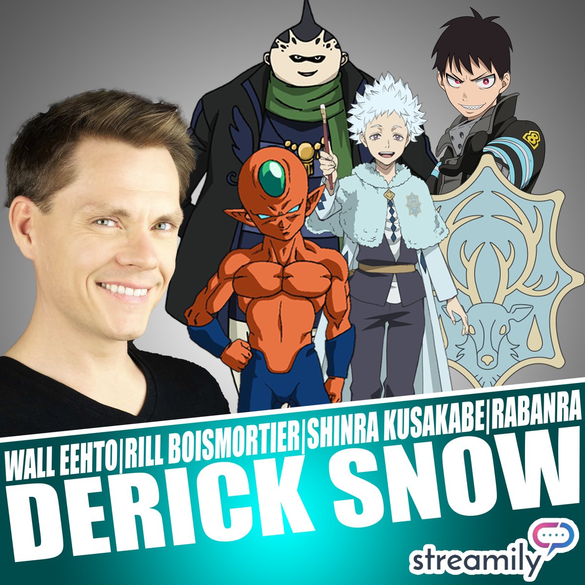 DMJConsult23's tweet photo. This Sunday, @snoweyes is doing a live @StreamilyLive signing!
Autographs still available here:
https://t.co/r5oXNOhyBU
#DerickSnow
#FireForce #MyHeroAcademia #BlackClover #FairyTail #DragonBallSuper
#Autographs #Signing #Live https://t.co/nAcTQEKS7Q
