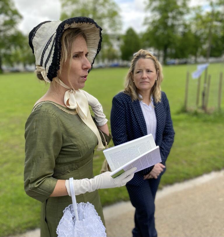 LesleySainty's tweet photo. A fun and productive day shooting with @cheltprom to promote the upcoming #takingthewaters tours and the #audiobook #cheltenham @visitchelt #history #historytours https://t.co/2IEYTE1yDb