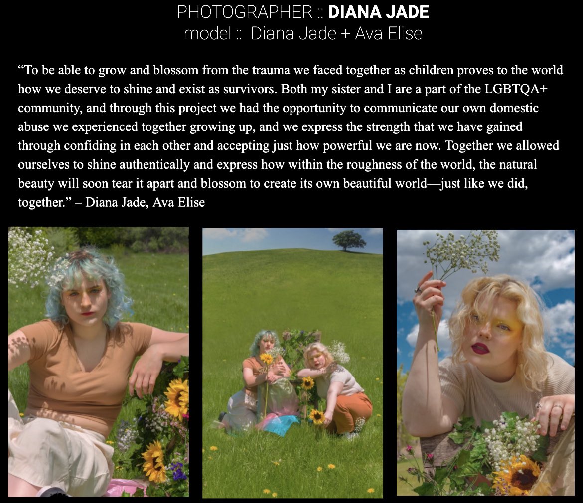 New portraits today <a href="/ToShineThrough/">SHINE</a> is a series of portraits of LGBTQ men&amp;women who have emerged from domestic violence. Proceeds benefit <a href="/Lalgbtcenter/">Los Angeles LGBT Center</a> DV recovery programs. Today, SuperTalent Diana Jade shows the light &amp; strength she &amp; her sister shine from within.<a href="/CCS_Detroit/">CCS</a>