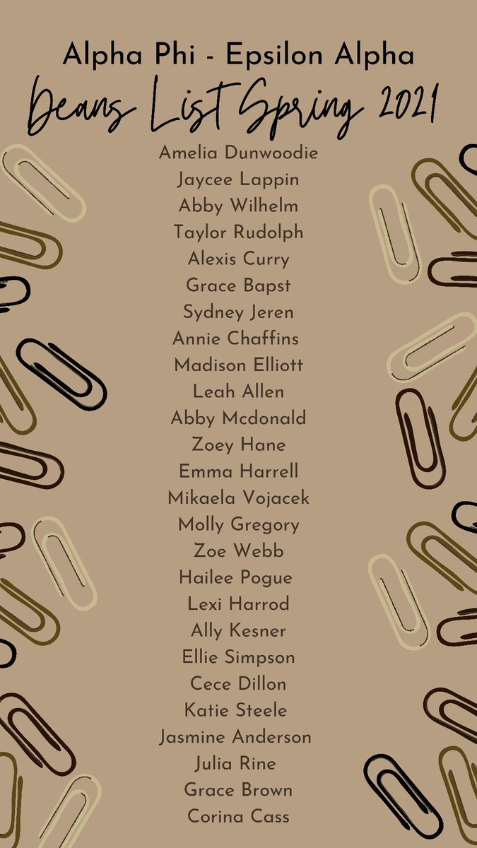 Proud to announce all of our sisters who made deans list this semester!🤍