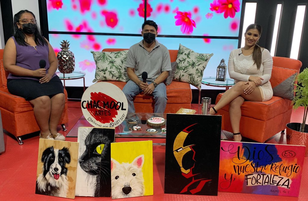 tele1sv's tweet photo. Artistas invitados Jairo Flores y Andrea de Flores 
@chacmool_artes https://t.co/GWOSn7ztWp