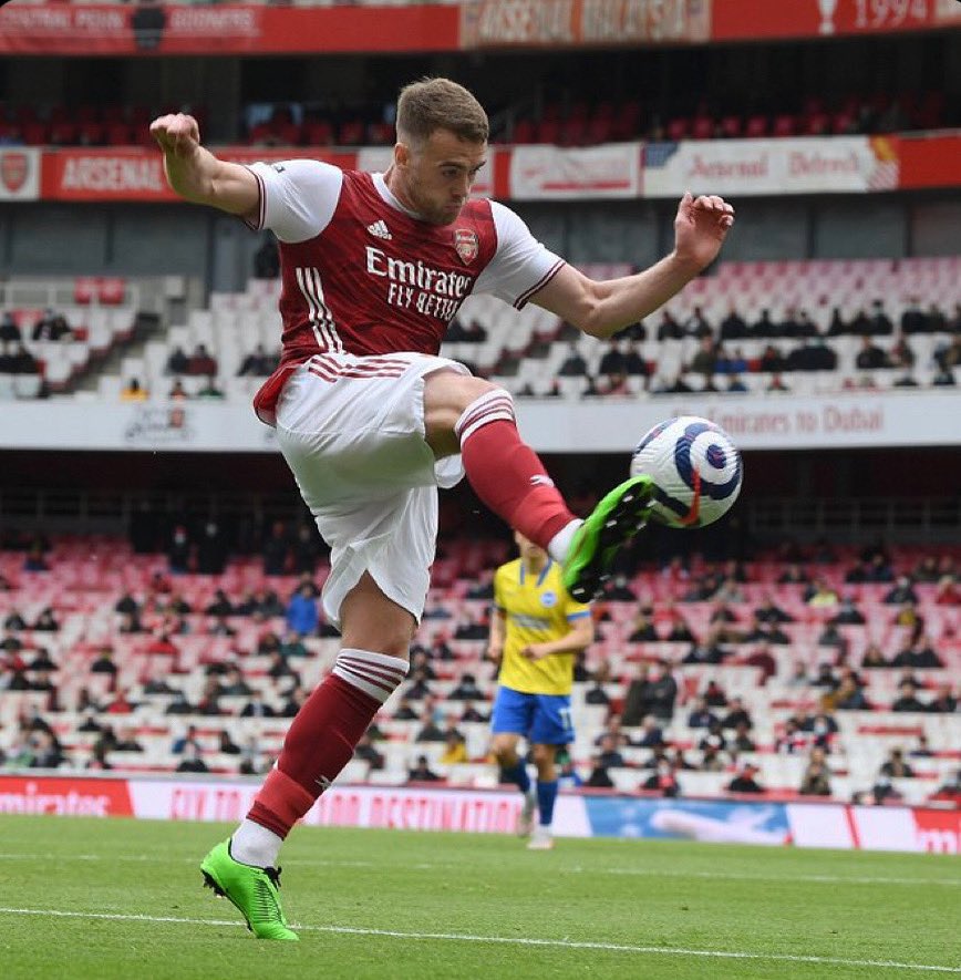 CalumChambers95's tweet photo. After what’s been a difficult season it was great to see fans back in the Emirates yesterday, glad we got the 3 points for you! You’ve been missed 🔴⚪️ https://t.co/LjhHdotFVK