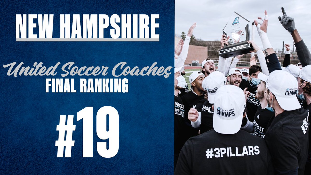 UNHMSoccer's tweet photo. The Wildcats are No. 19 in the final @UnitedCoaches Poll! This is the 3rd time out of the last 4 seasons the team has appeared in the final poll.
Final Poll ➡ https://t.co/KTQYANzJNN
Story ➡ https://t.co/acuz7OPDig
#UnityNeedsH
#HardWork
#Humility
#Honesty
#Heroes https://t.co/f9wJUjtx2R