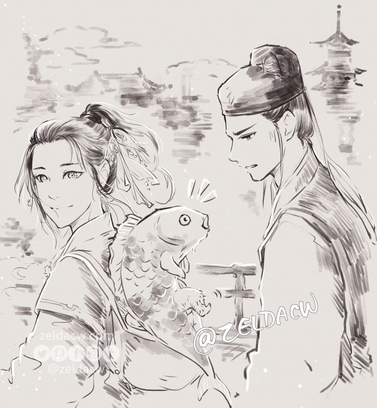 Patreon sketch request: my interpretation of Kong HongJun & Li JingLong from Tianbao Fuyao Lu (aka Legend of Tang)
*天寶伏妖錄