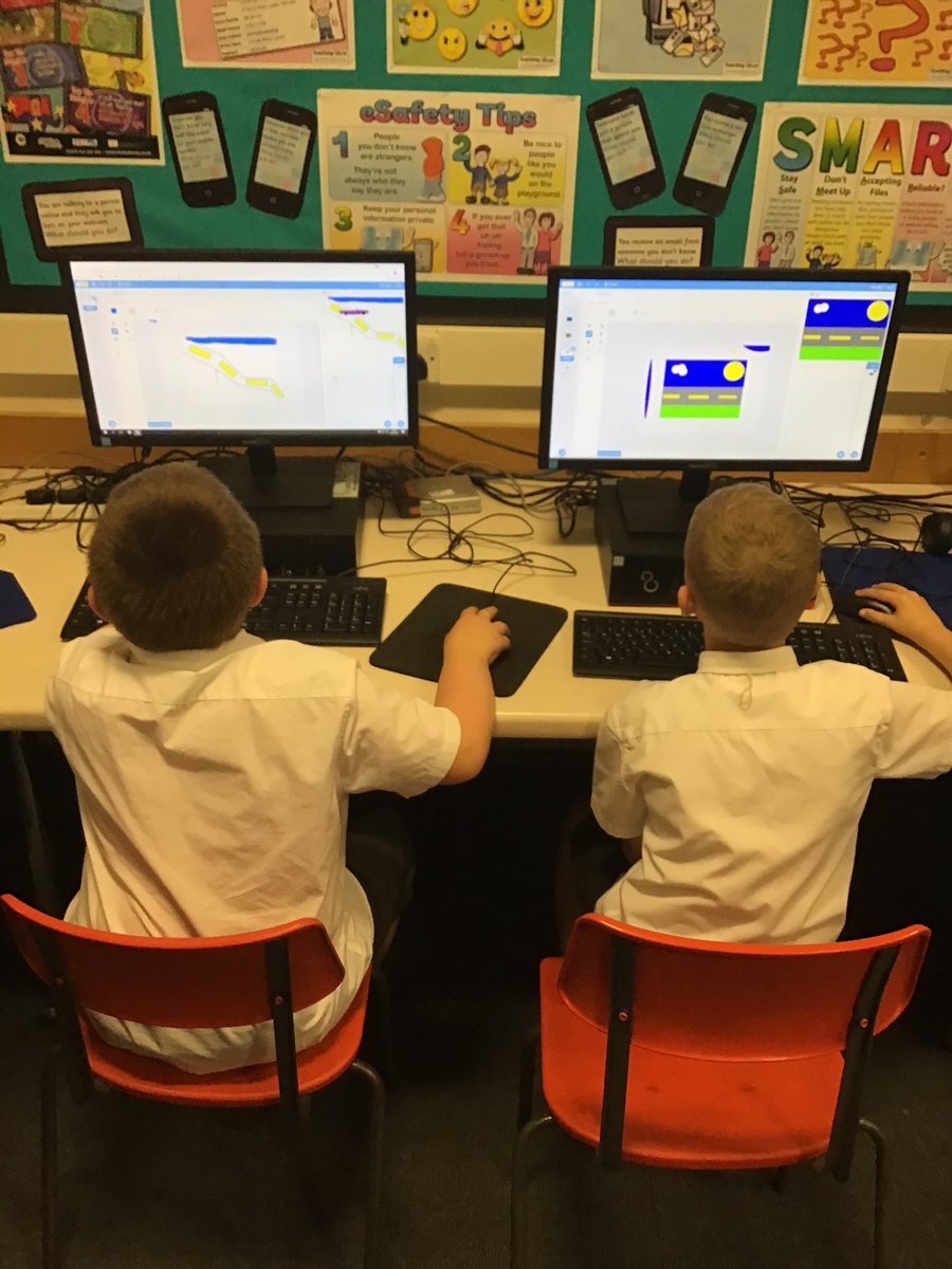 NormanPannellY3's tweet photo. Our Scratch programmers today created and customised their own racetrack backgrounds. Lots of creative ideas. #NPPSICT https://t.co/OFtPRDxRTn