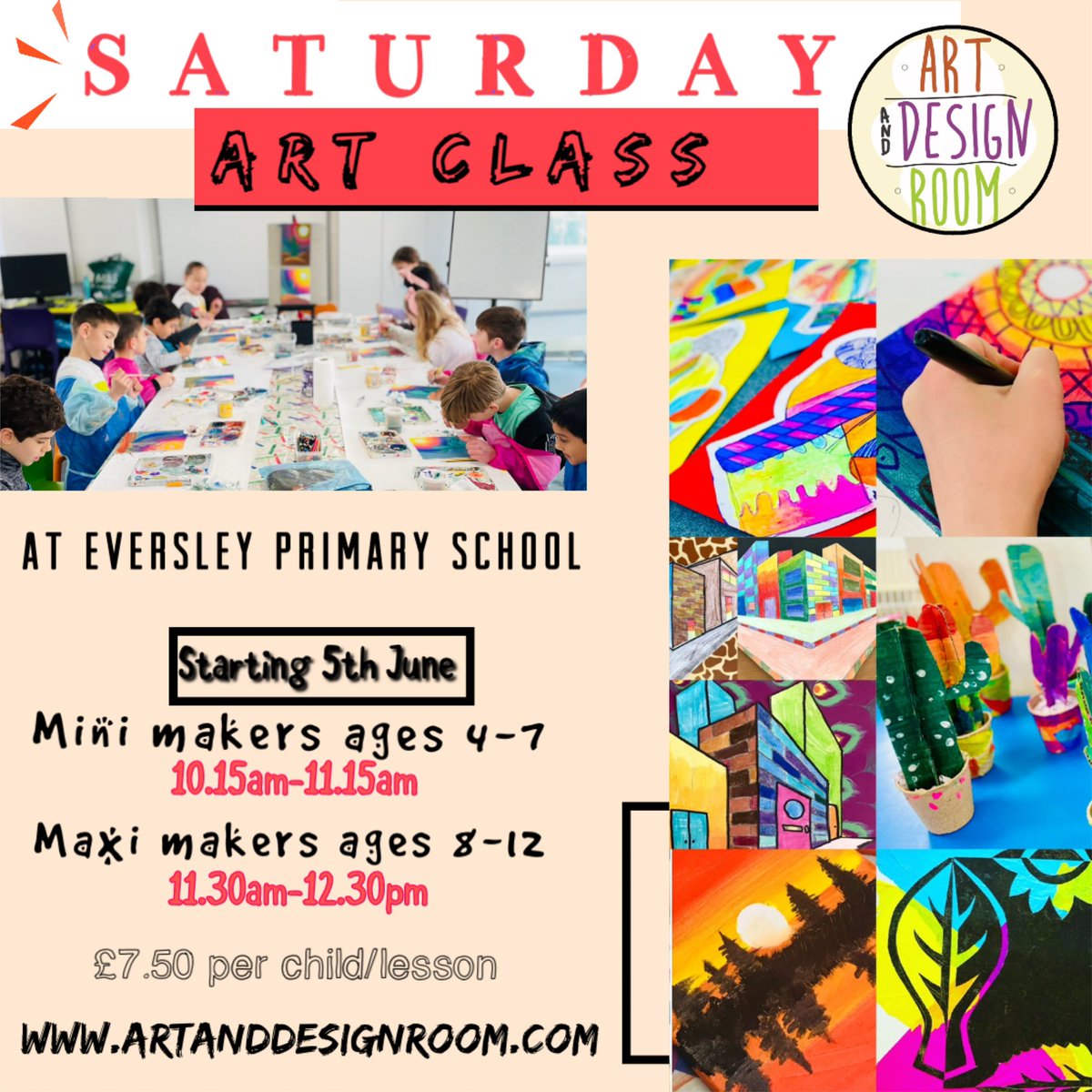 ArtDesRoom's tweet photo. Excited for Saturday Art classes starting @EversleyPrimary from June 5th. Book now at: https://t.co/3wj2xINfYm https://t.co/KQwXZTS7X9