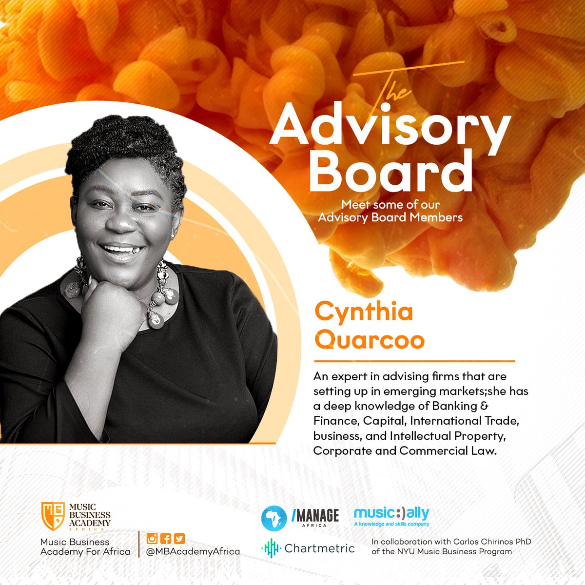 CIIFAfrica's tweet photo. Cynthia Quarcoo @CynthiaQuarcoo
An expert in advising firms that are setting up in emerging markets;she has a deep knowledge of international trade, business, and intellectual property, corporate and commercial law.

#MBAforafrica21 https://t.co/kSV54JO49E