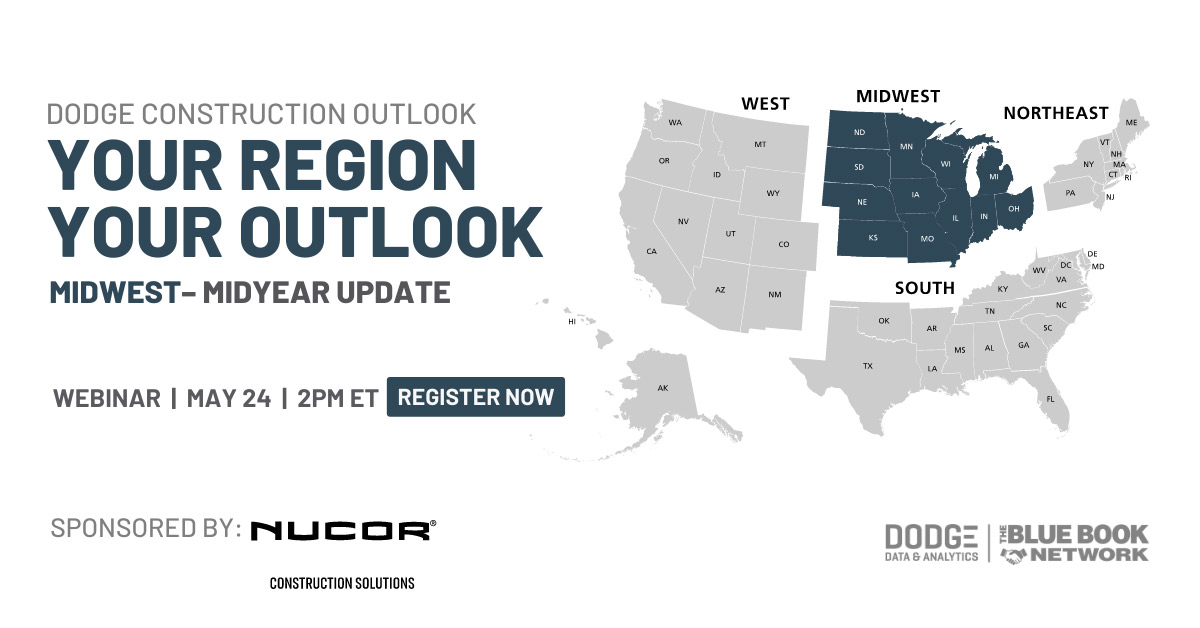 DodgeData's tweet photo. Still time to join today's 1 PM CT webinar: #Construction Outlook Midwest Region Midyear Update. Get critical #constructionindustry insights for your business. Register now >>https://t.co/lbGHfe1PTn https://t.co/09S5CwNzNw
