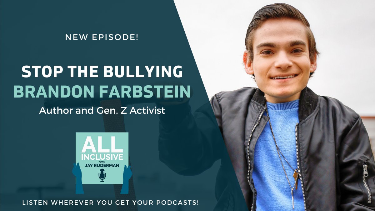 Brandon Farbstein was born with a rare form of dwarfism & was a victim of bullying. Today, @farbstein is an internationally acclaimed motivational speaker, author, & Gen Z #activist Listen to All Inclusive with @JayRuderman: podcasts.apple.com/us/podcast/all… Photo Credit: Andrew Kroll