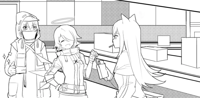 #アークナイツ 
#エクシア 
#とあるドクターとエクシアの日常
久しぶりにエクシアとドクター漫画を描いて、楽しかったw～ 