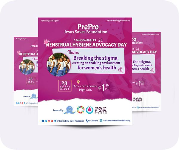 PreproJesus's tweet photo. 04 days more! Poor menstrual hygiene caused by persisting taboos which has not been eliminated because of the lack of education on the issue. 
Be there to learn and help Break the silence, raise awareness and change the negative social norms about #MHM.
For enquiries 0541617573. https://t.co/Yws1Qh3PKv