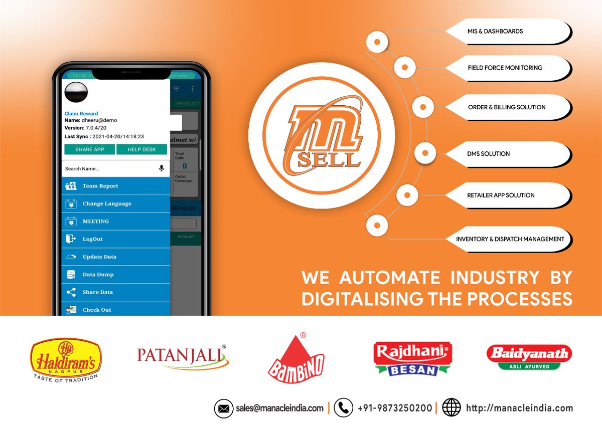 ManacleTech's tweet image. A SOFTWARE TO GROW YOUR BUSINESS EXPONENTIALLY
msell.in
Reg Office : E-71, 4th Floor,Sector-6, NOIDA, Uttar Pradesh - 201301
Mobile No. : +91-9873250200
Landline No. : +91-120-4233195
