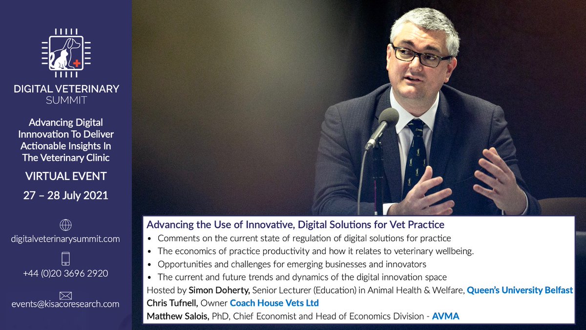 simondocvet's tweet photo. I'm going to be hosting a session at the 3rd Annual @KisacoRes #DigitalVeterinarySummit: Advancing the Use of Innovative Digital Solutions for Veterinary Practice ๐ก #veterinary #innovation #digital ๐ฎ #AnimalHealth #AnimalWelfare ๐ถ https://t.co/wLU0xMlILf ๐ https://t.co/Grqks837ue