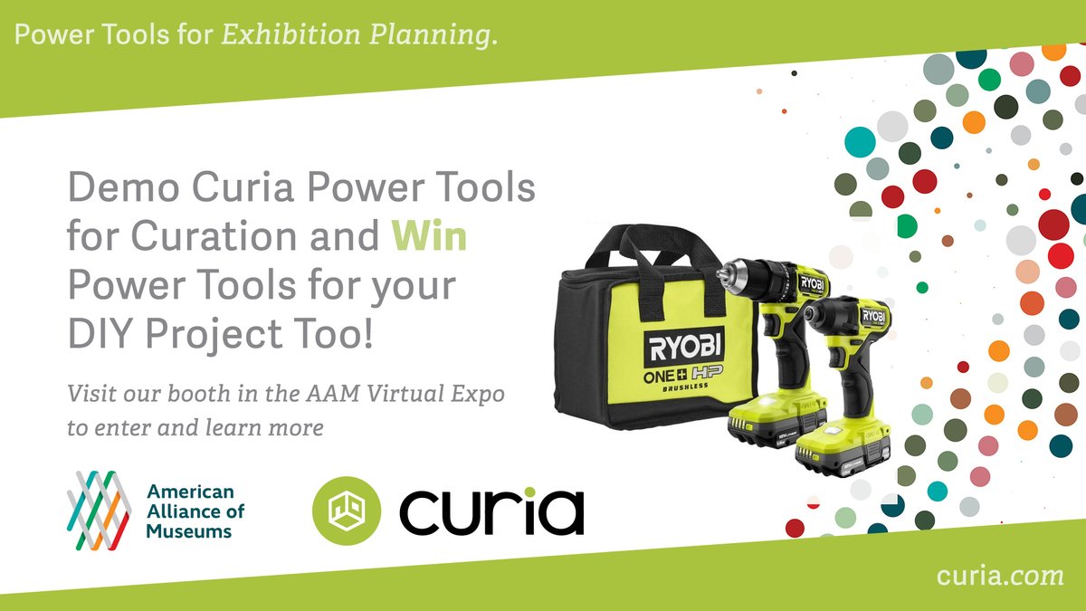 CuriaSaaS's tweet photo. Visit our booth today at the @AAMers Annual Meeting &amp; MuseumExpo to learn about the future of collaborative exhibition planning software, schedule a demo, and enter to win! ⬇
#AAM2021 https://t.co/gkLFsLL2ZB