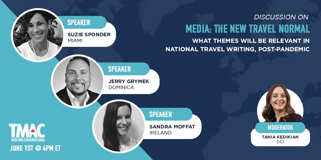AboutDCI's tweet photo. Are you attending the #TMACConference? On June 1st @ 4 PM ET, DCI’s Tania Kedikian is moderating “Media: The New Travel Normal – What Themes will be Relevant in International Travel Writing, Post-pandemic.” Don’t miss it! @TravelMediaCA #travelmedia https://t.co/l8JSprPmiF https://t.co/SmE21c1vrB