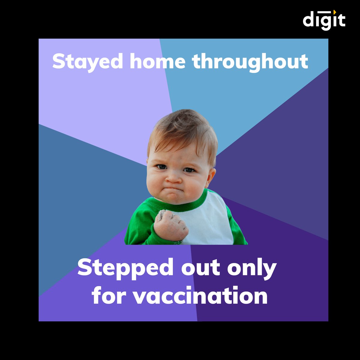 heydigit's tweet image. It is said positivity attracts positivity. Hence, here's sending some light-hearted humour your way so that you can start the week on a positive note. 😊 
 
P.S. Get vaccinated when you get the chance but till then, stay home, stay safe!
#GoDigit #DigitSimplifies #DigitMemes