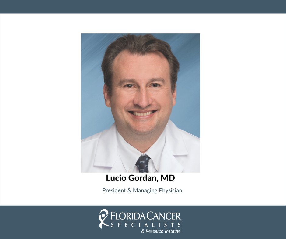 Medical oncologist Dr. Lucio Gordan, President and Managing Physician of FCS, is lead author of an observational study recently published in the journal, Drugs - Real World Outcomes. To read more, visit flcancer.com/en/articles/lu…
