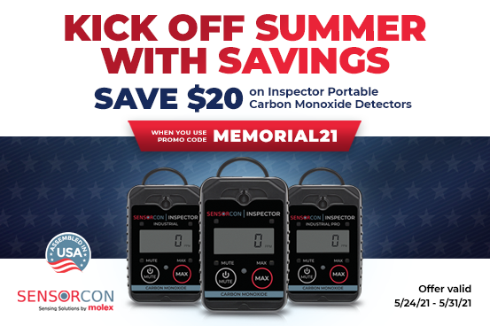 SensorconMolex's tweet photo. Use #MEMORIAL2021 and Save $20! #carbonmonoxide #safetyequipment #memorialday #Molex #Sensorcon #MPACT2WO #sensingsolutions #rvindustry #hvactechnician #firefighters #policeofficers #emsweek2021 #safety https://t.co/gWRXwCYJPt