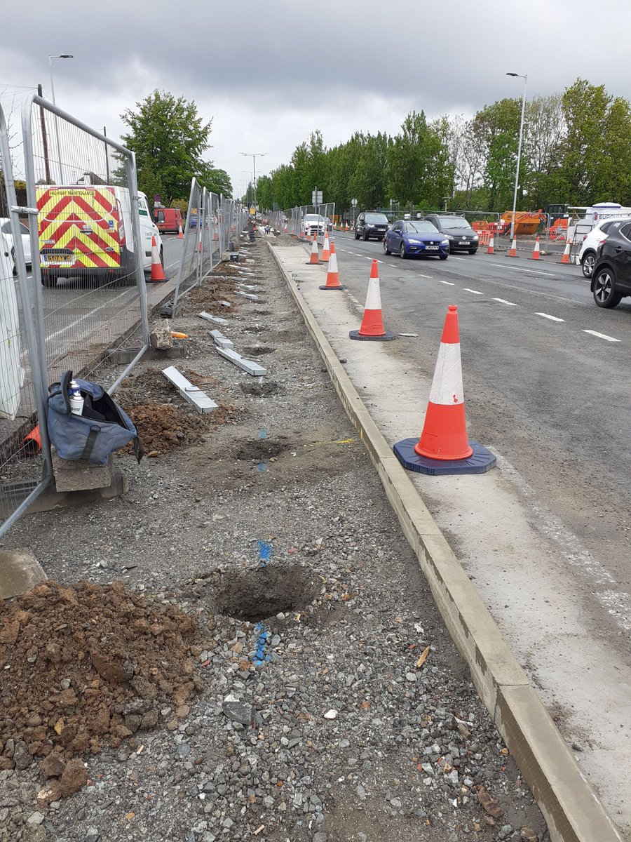 #A127 #TheBell Progress has been made on the central reservation leading up to the Bell Junction, with the installation of the safety fence panels in preparation for a concrete pour before the end of the week.