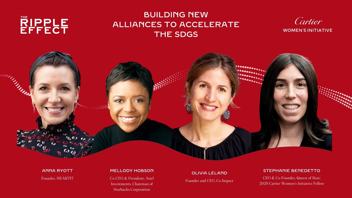 CartierAwards's tweet image. Building New Alliances To Accelerate The SDGS at the #CWI21 with @AnnaRyott, @MellodyHobson, @olivialeland, and Stephanie Benedetto of (@queenofraw) #TheRippleEffect