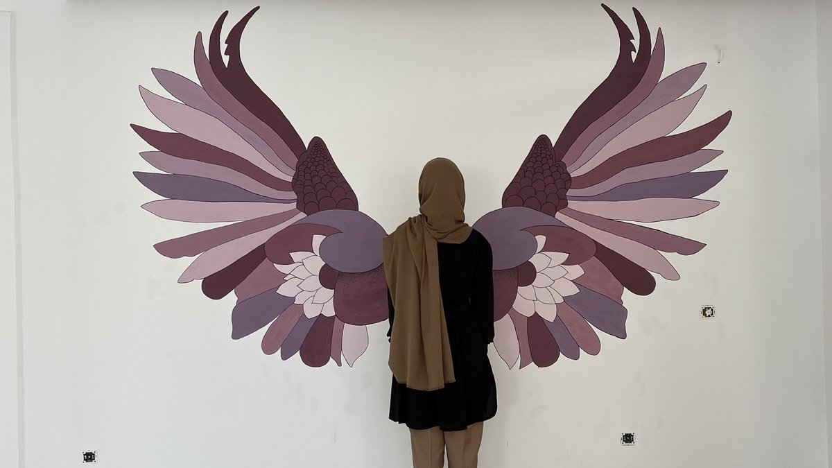 CodeToInspire's tweet photo. #MondayMotivation 

Excited to see everything is coming together!😊
Last phase of our school renovation. 
Thanks to our graphic designs students making our wall inspiring and beautiful 👏🏻🎨
#AfghanGirlsCode
#WomenInTech https://t.co/1Ho86qvKuG