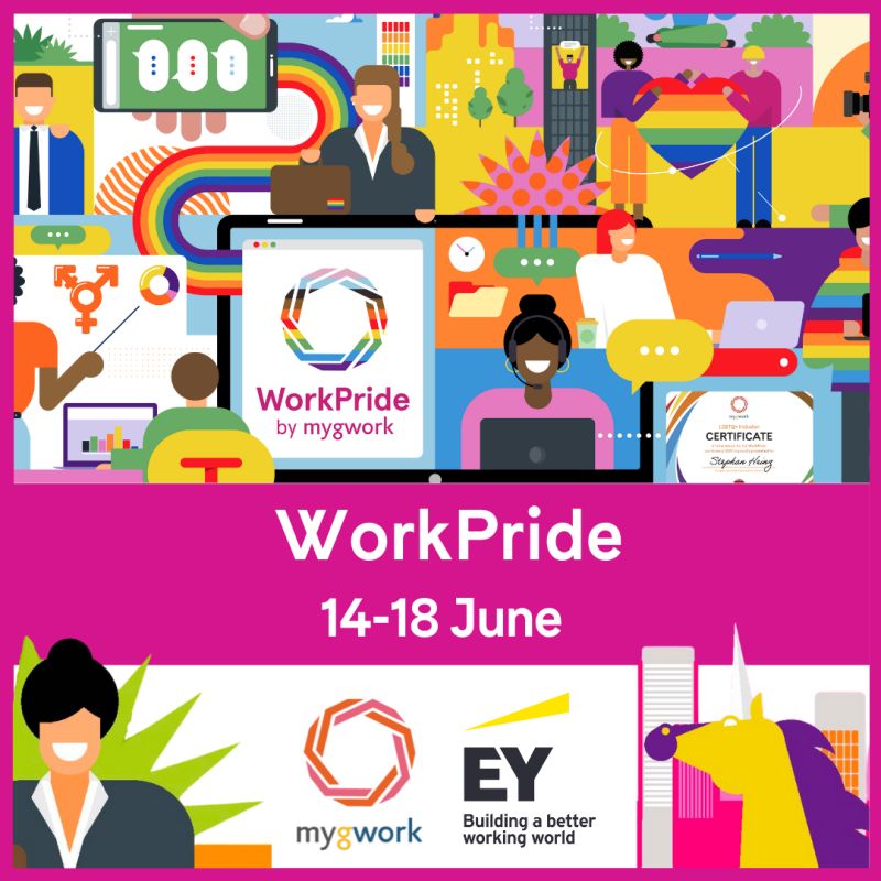 myGwork's tweet photo. #WorkPride2021 is here! Join us from the 14th - 18th of June for a week of panels, discussions, events and more to celebrate being LGBTQ+ in the workplace. Sign up now and start exploring the amazing events coming up! https://t.co/2w5eOhLC3N https://t.co/DzyZpbOOhG