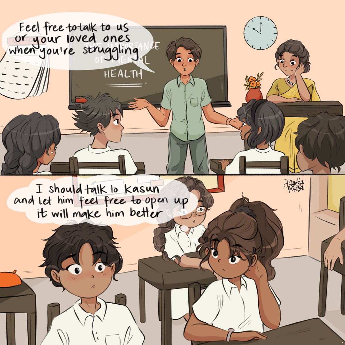 CIMASS_SL's tweet photo. One day, a counsellor comes and addresses the class on the importance of mental health &amp; he speaks on how to help those who are experiencing mental health issues.Shehani remembers that she discouraged Kasun to open up &amp; decides to speak to Kasun and to encourage him to open up. https://t.co/9EvxU2TdQL