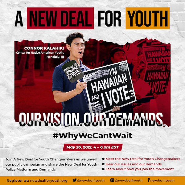 CLASP_DC's tweet photo. Young people are not leaving our present or our futures up to chance. Join us for the public launch of the @NewDeal4Youth policy platform. RSVP https://t.co/lUTe2JeiER #WhyWeCantWait https://t.co/EWI704kYQx