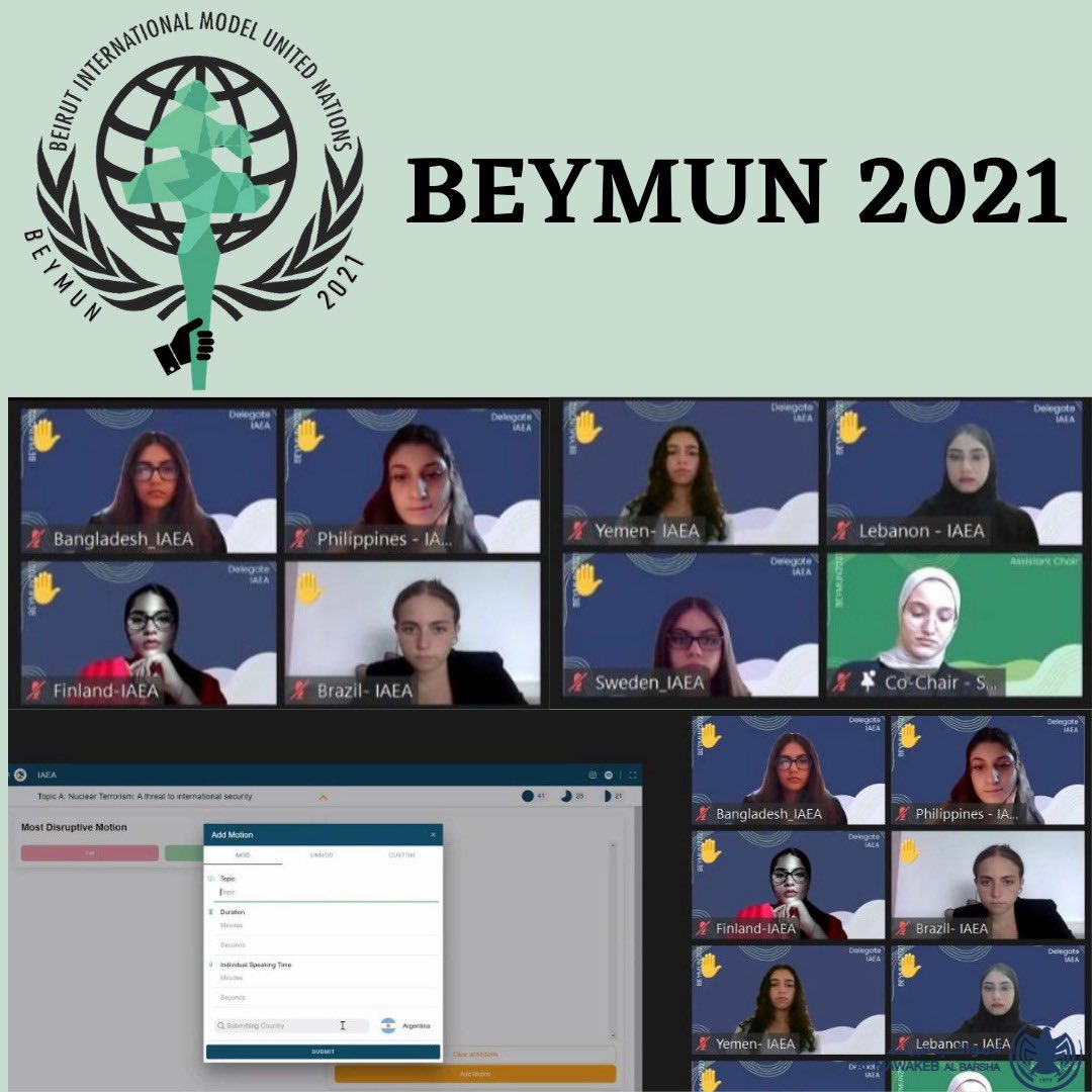 Mawakeb_Barsha's tweet photo. Congratulations to our #delegates for receiving 10 #delegateAwards from various committees including honor mentions & diplomacy awards @beymun2021 . We are beyond proud of their impeccable performance & achievements! #mun #leadership #beymun21 https://t.co/92B3XHg8am