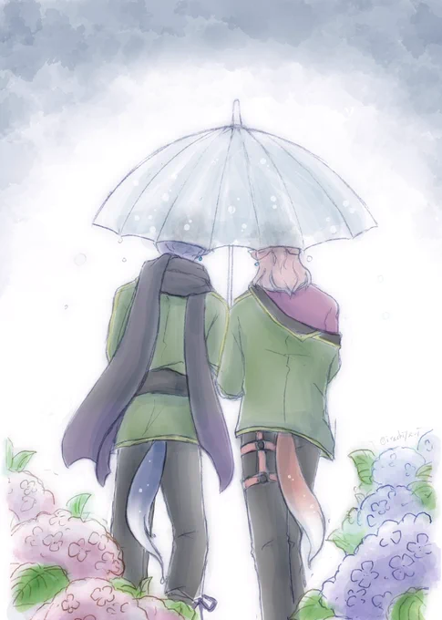 ☔️☁️

相傘や
犬の尾つたう
五月雨(さつきあめ)

お互いを濡らすまいと気を取られて尻尾が傘の外に出てしまってそうだなと思ったのを描いてみました。

そして玄関で松井に止められる 