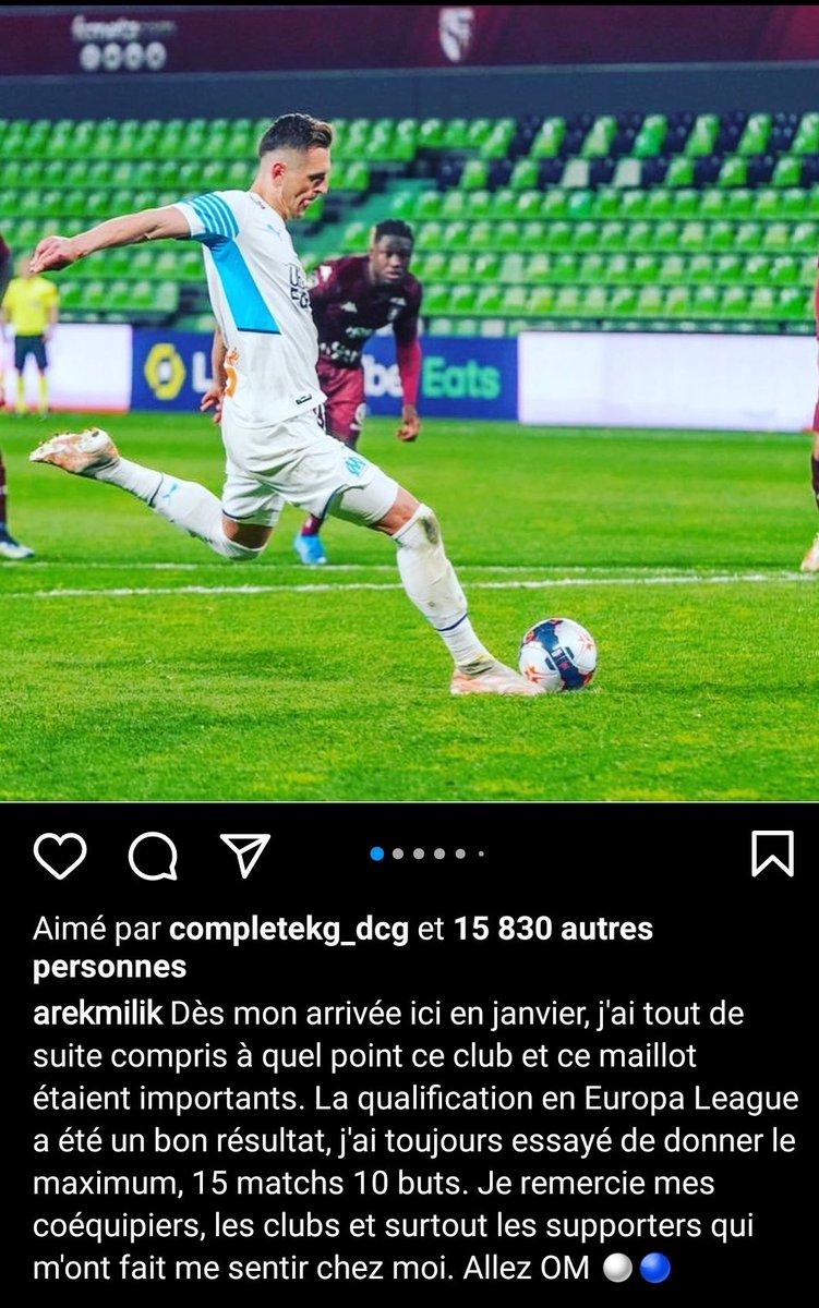 _BeFootball's tweet photo. Le message d'Arek Milik sur Instagram...🤨 https://t.co/Hyf6jK58dk