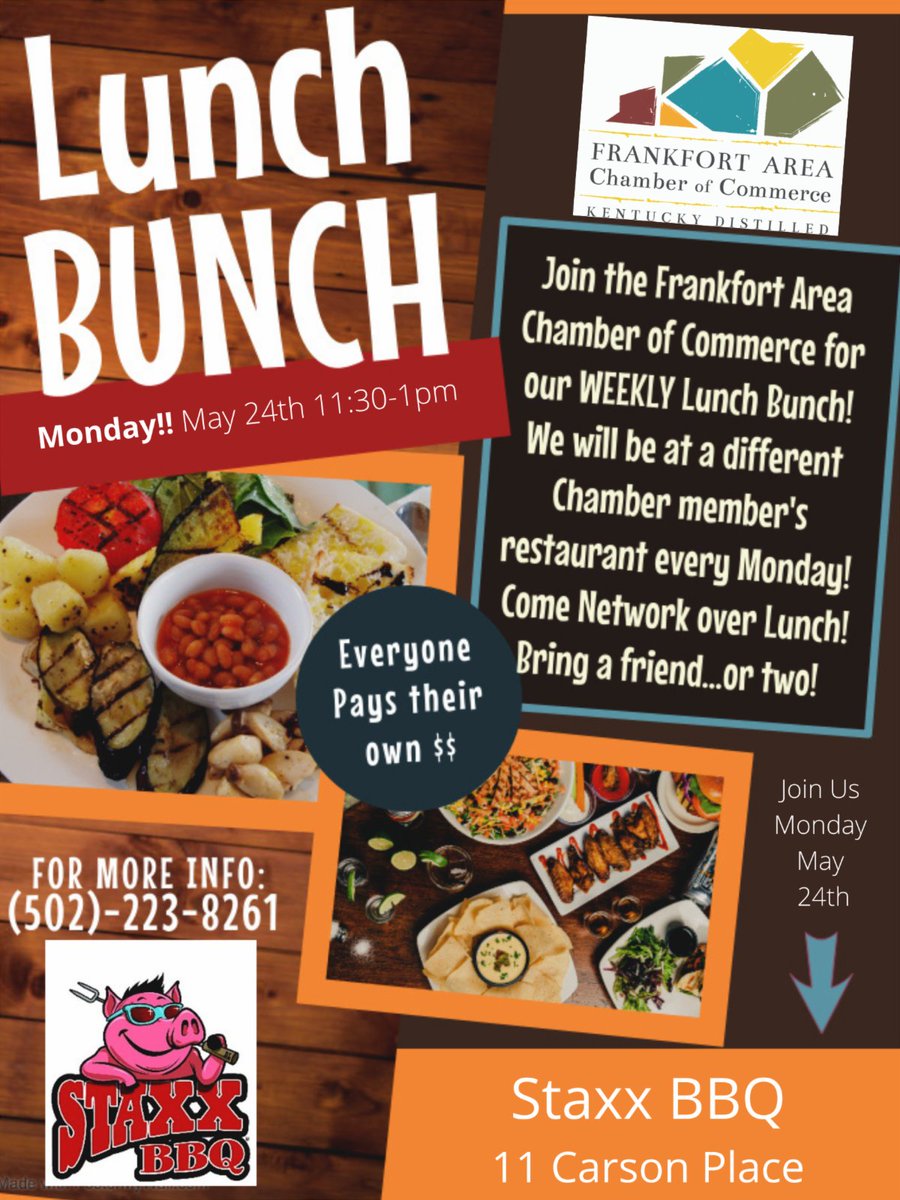 Chamber Lunch Bunch Today - Staxx BBQ conta.cc/3viOyTw