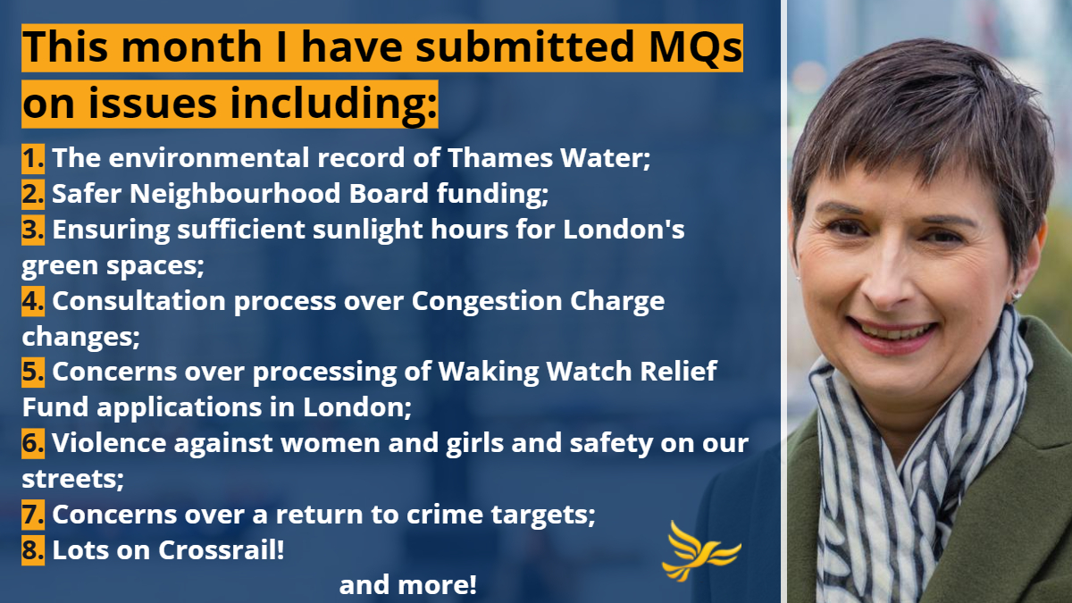 I have submitted my first batch of written Mayoral Questions in the new term. You can see the full list of questions I have submitted this month here: bit.ly/2RKVNFf