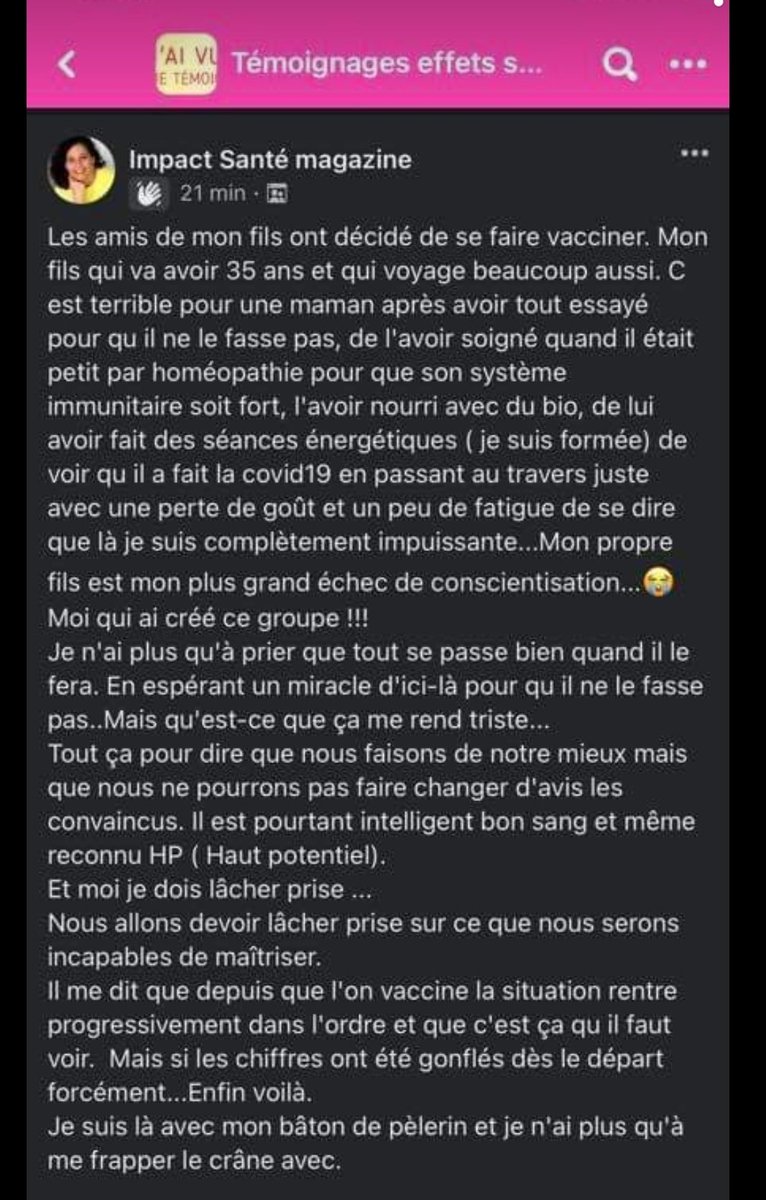 C'est génial. Dans ce témoignage, il y a TOUT. TOUT Y EST.