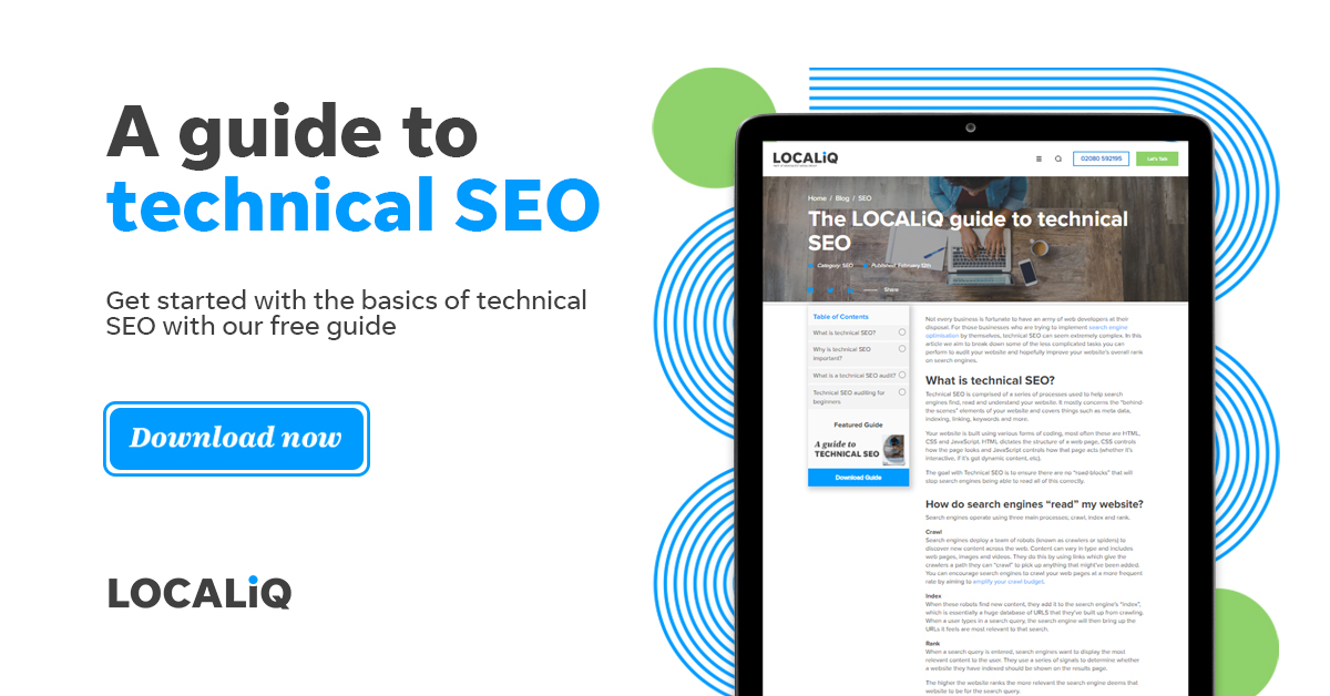 LOCALiQ_UK's tweet photo. A lot of people hear the word 'technical' or 'SEO' and run a quick mile! 👻😱 From meta-data (sorry?) to indexing (eh?) to backlinking (pardon?) we have broken it all down for novices and newbies. Feel free to message us with any questions. 
https://t.co/RC50r7ueAZ https://t.co/jfCfDD3CWj