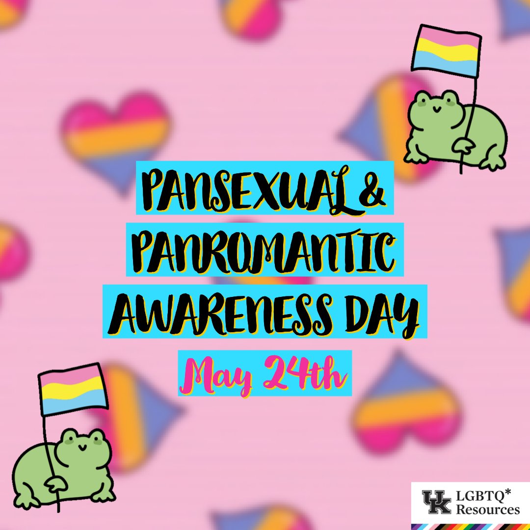 Happy Pansexual and Panromantic Awareness Day! Pansexuality and Panromanticism refer to attraction to people regardless of gender. Celebrate and use this day as a means of educating others on the community!
