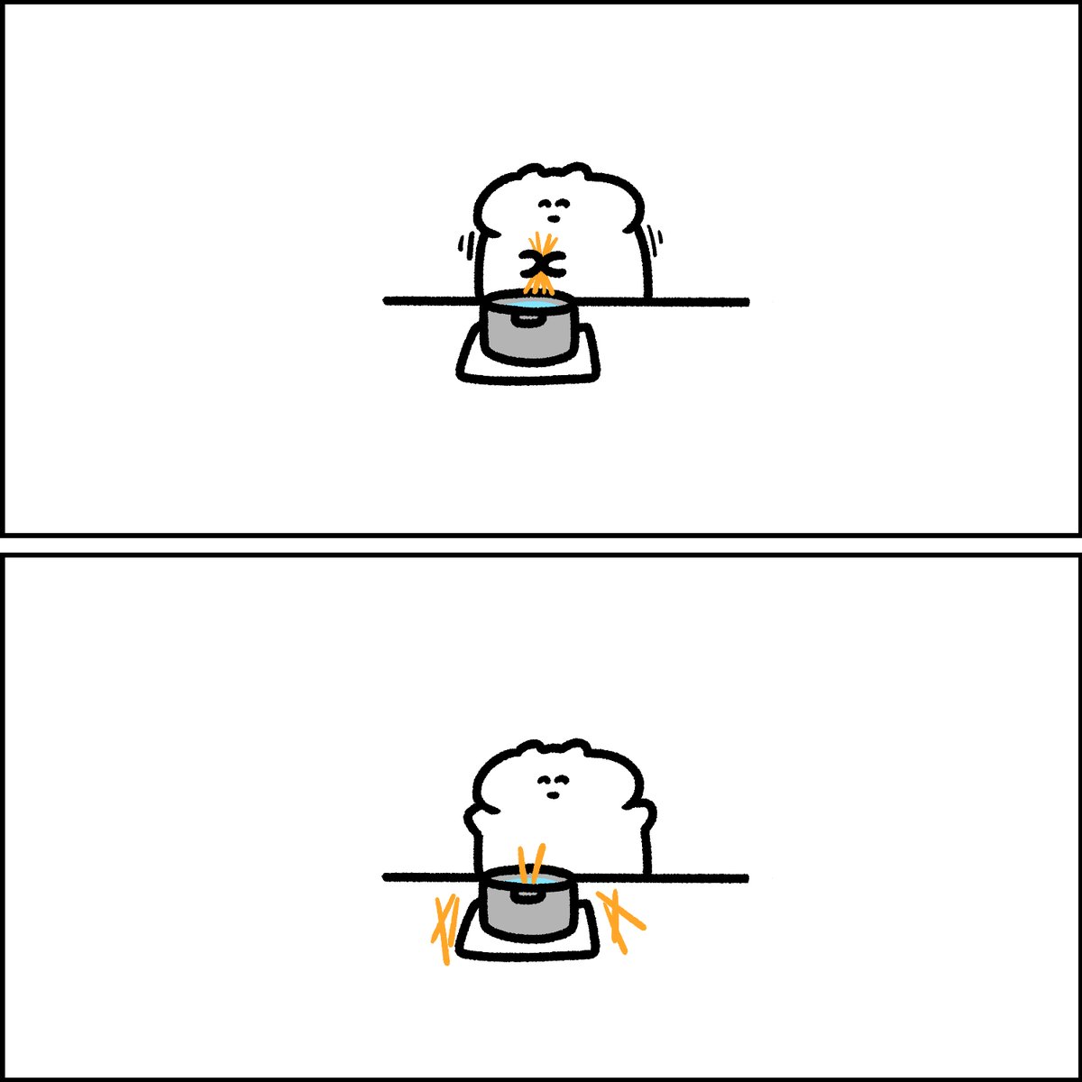 パスタが入らなかった様子 